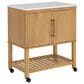 Linden Boulevard Poppy Kitchen Cart in Natural and White, , large