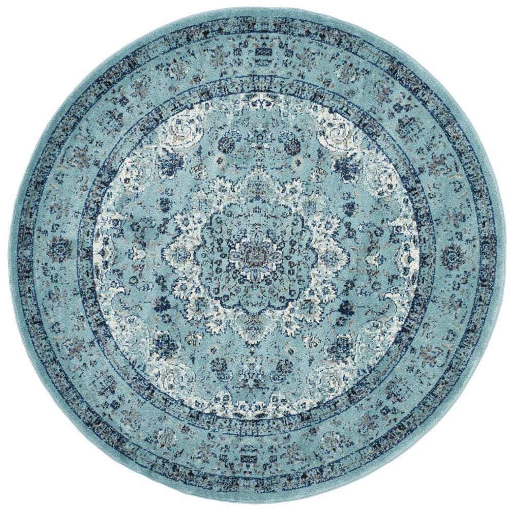 Safavieh Evoke EVK220E 3&#39; Round Light Blue Area Rug, , large