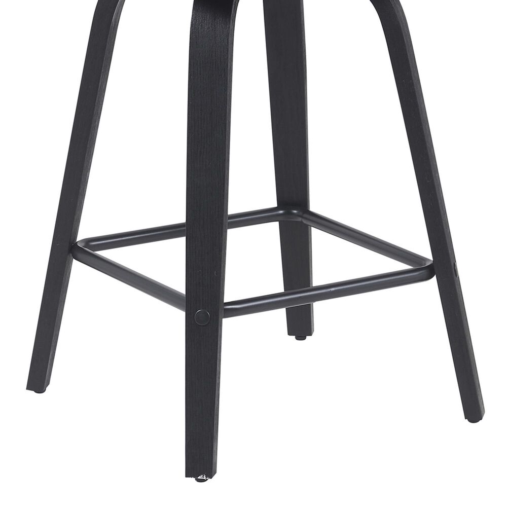 Armen Living Vienna Swivel Counter Height Stool with Red Upholstery in Black Brushed, , large