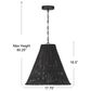 Creative Coop Rosemary 1-Light Small Pendant with Black Shade, , large