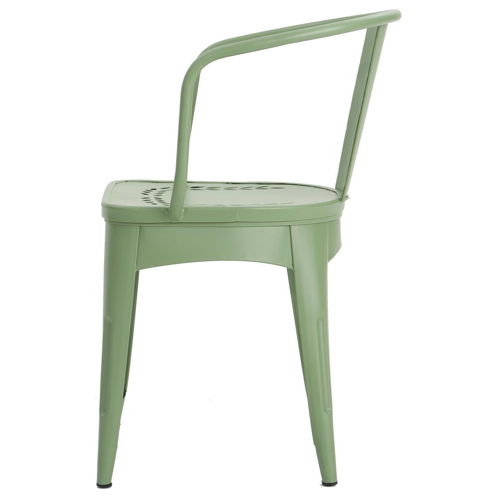 Hearth and Haven Lourdes 3-Piece Iron Bistro Set in Green, , large