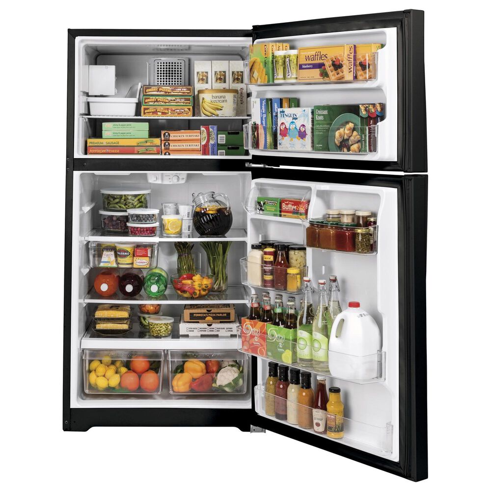 GE Appliances 21.9 Cu. Ft. Top-Freezer Refrigerator in Black, , large
