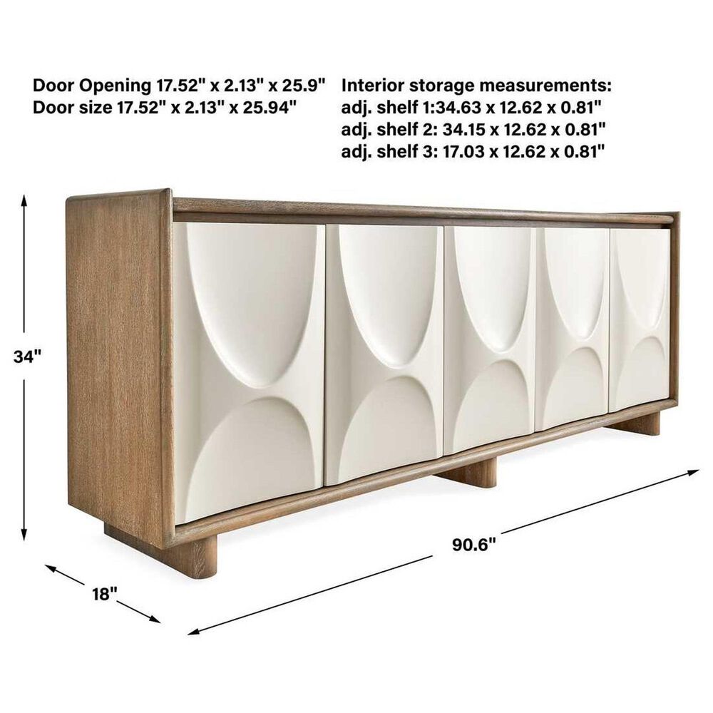 Uttermost Swoosh 5-Door Cabinet in Natural and Cream, , large