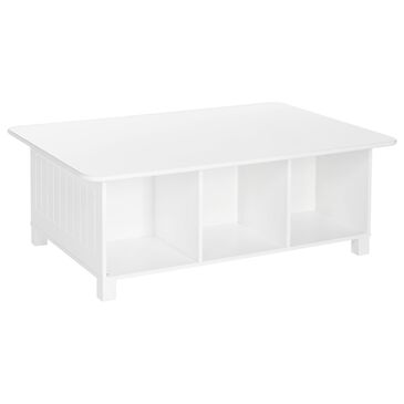 RiverRidge Home Kids 6 Cubby Storage Activity Table in White without Storage Bins, , large