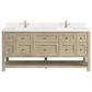 James Martin Vanities Breckenridge 72" Double Vanity in Whitewashed Oak with Single Hole 3 cm White Zeus Quartz Top & Backsplash, , large