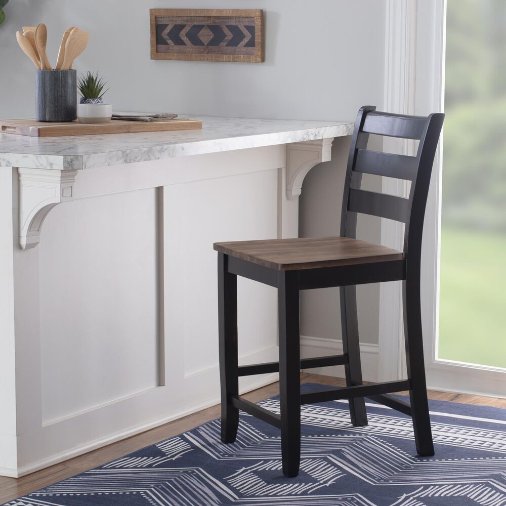 Linon Home Decor Colm Counter Stool in Black and Warm Brown, , large