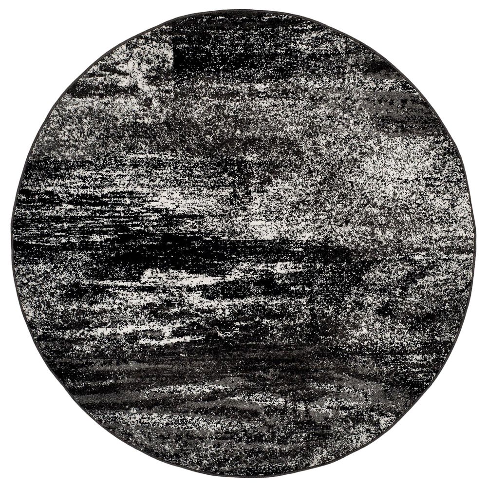 Safavieh Adirondack ADR112A 10" Round Silver and Black Area Rug, , large