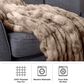 Timberlake 60" x 80" Ruched Faux Fur Throw Blanket in Taupe, , large