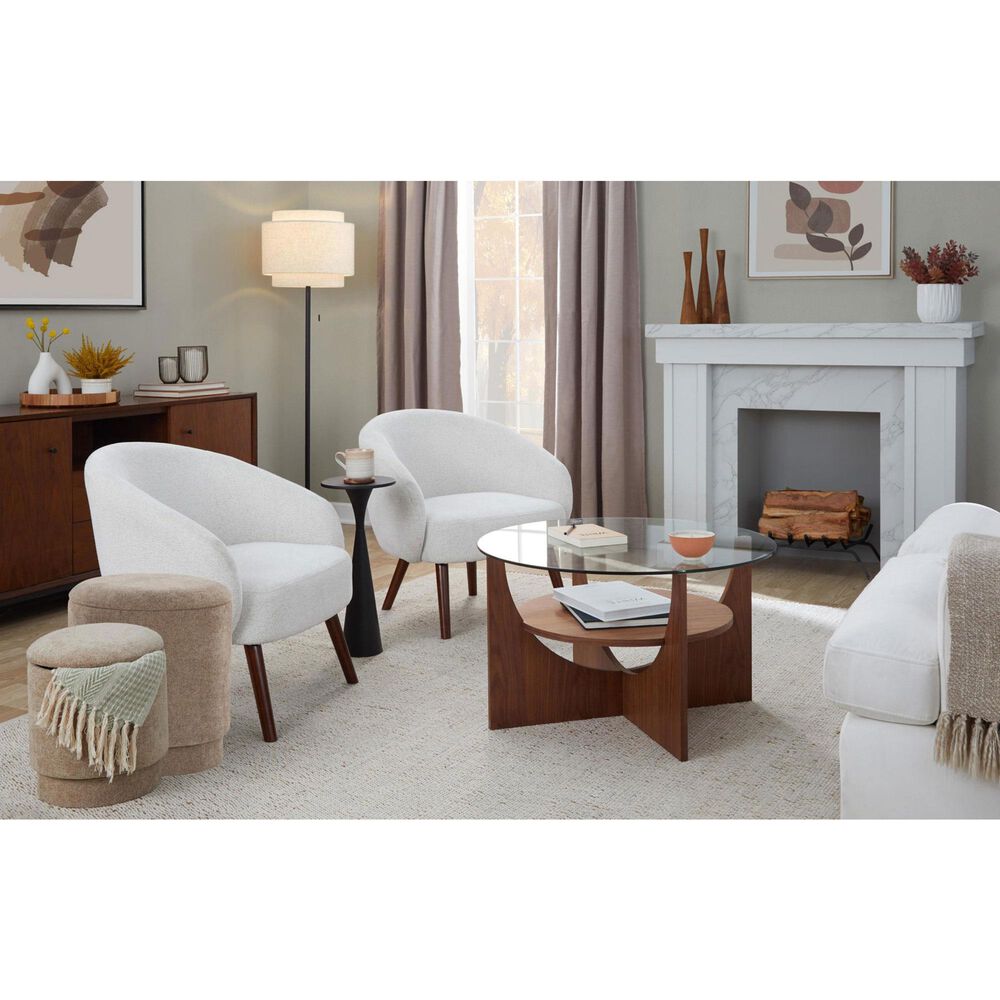 Lumisource Marla 2-Piece Upholstered Ottoman Set in Brown, , large