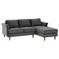 Tov Furniture Porter 2-Piece Stationary Right Facing Sectional with Chaise in Grey Velvet, , large
