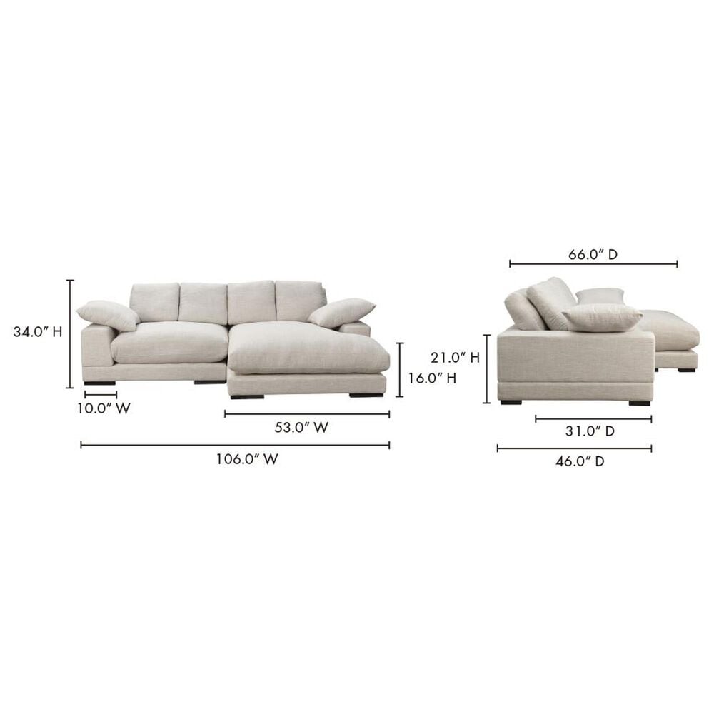 Moe&#39;s Home Collection Plunge 2-Piece Stationary Sectional in Sahara, , large