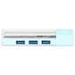 Manhattan 4-Port USB 3.0 Type-C/A Combo Hub in Clear and Teal, , large