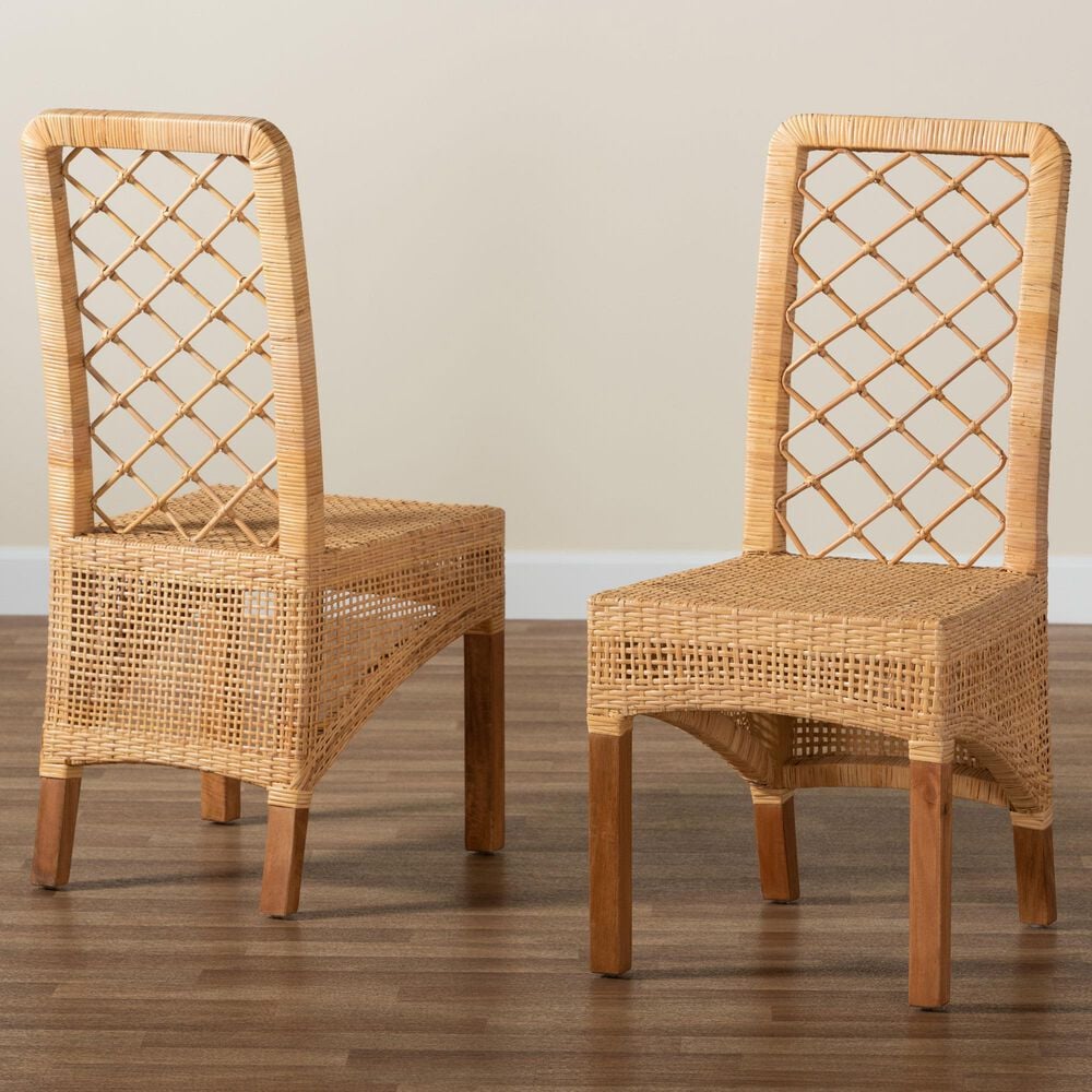 Baxton Studio Moscow Side Chair in Natural Brown and Walnut Brown (Set of 2), , large