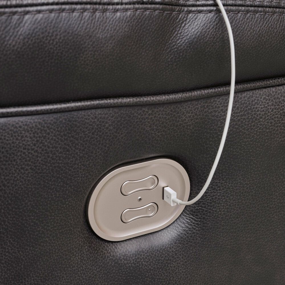 Ashley Mountainous Power Reclining Loveseat with Adjustable Headrest in Eclipse, , large