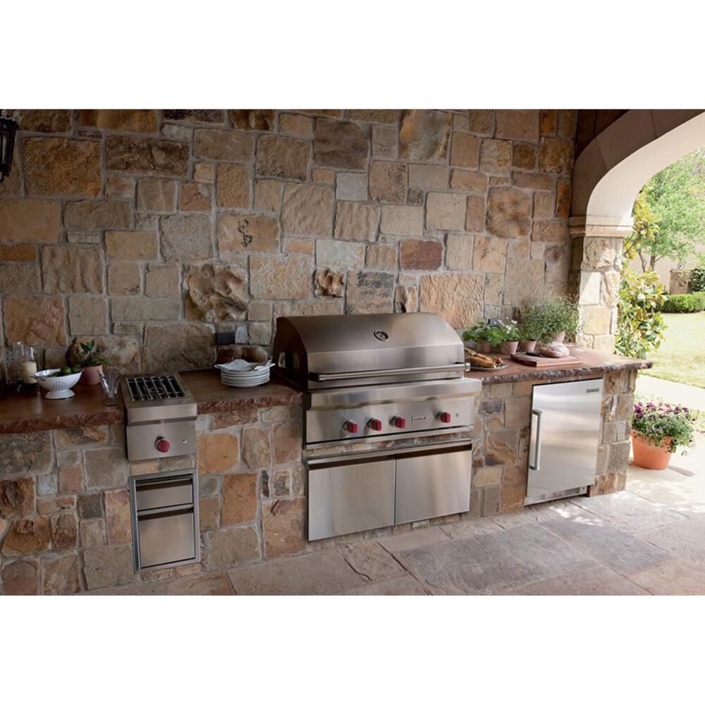 Wolf 13&quot; Built-In Liquid Propane Side Burner Module in Stainless Steel, , large