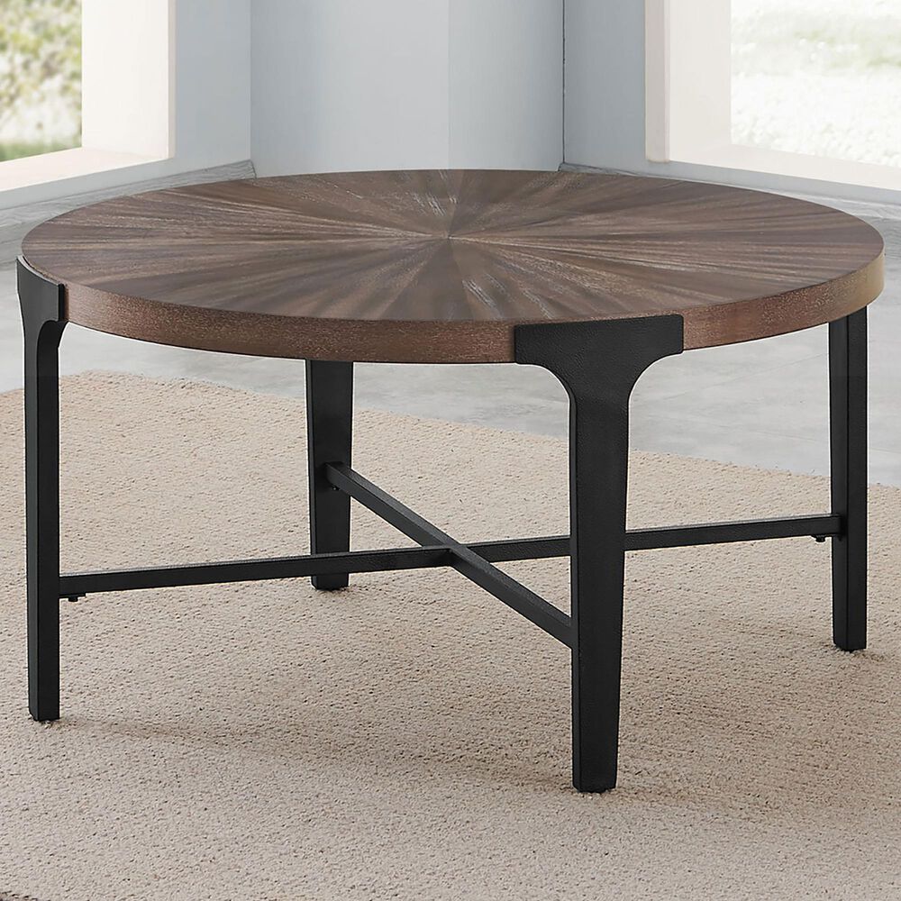 Steve Silver Chevron Coffee Table in Cinnamon and Black, , large