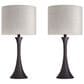 LumiSource Lenuxe 24" Metal Table Lamp with Natural Linen Shade in Oil Rubbed Bronze (Set of 2), , large