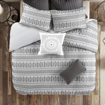 Hampton Park Rhea 3-Piece Full/Queen Comforter Mini Set in Grey and Black, , large