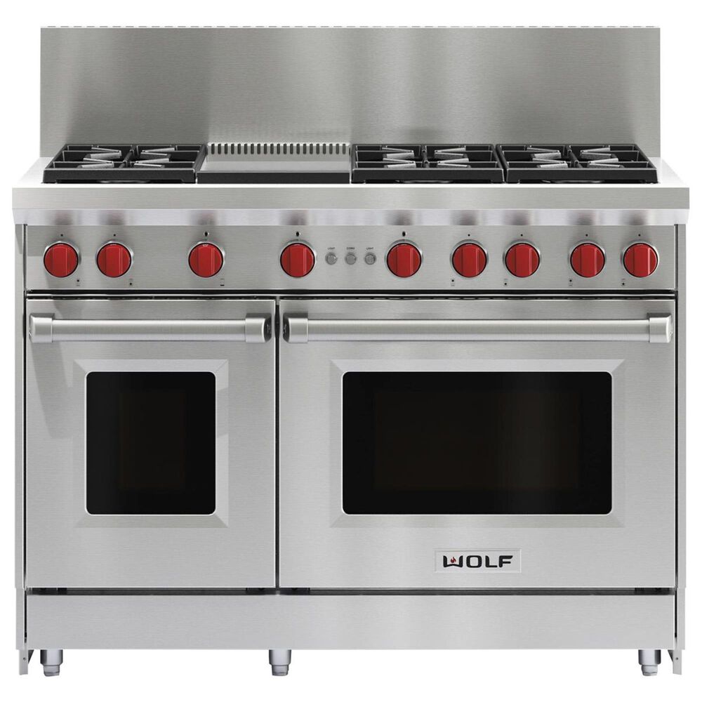 Wolf 48" 6 Burner Gas Range with Griddle Nebraska Furniture Mart