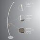 Lite Source Monita LED Shelf Floor Lamp with Wireless Charging + USB in Silver, , large