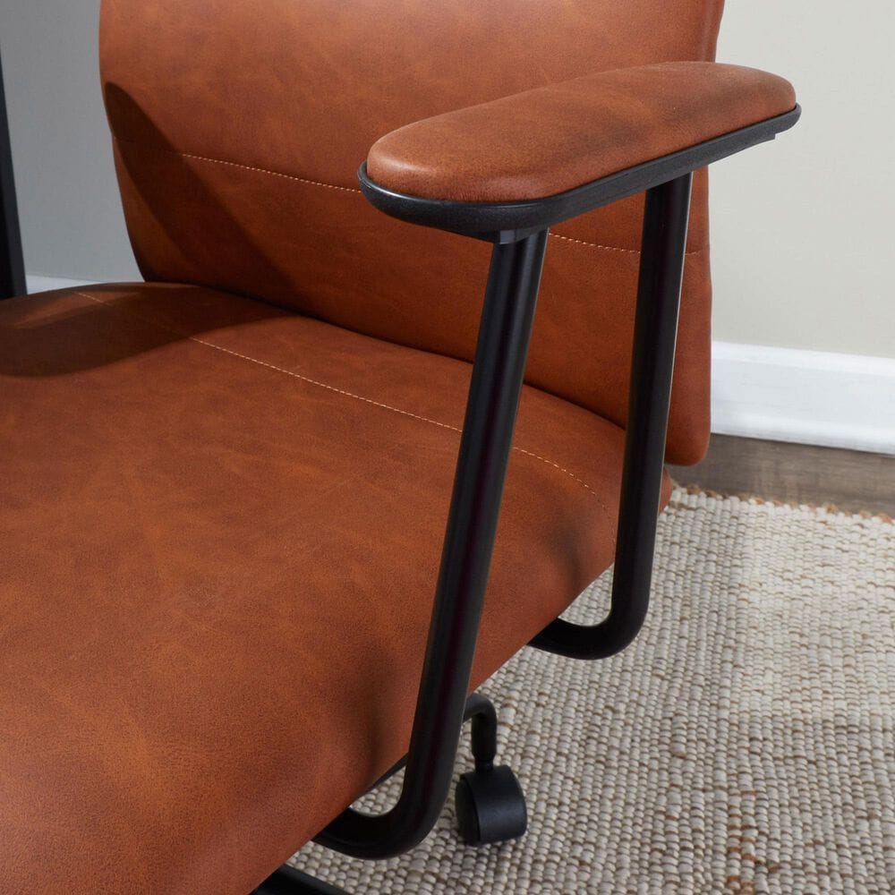 Lumisource Fredrick Office Chair with Brown Cushion in Black, , large