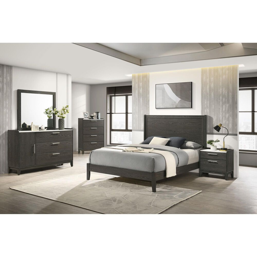 Lifestyle Enterprises Queen Panel Bed in Dark Grey, , large