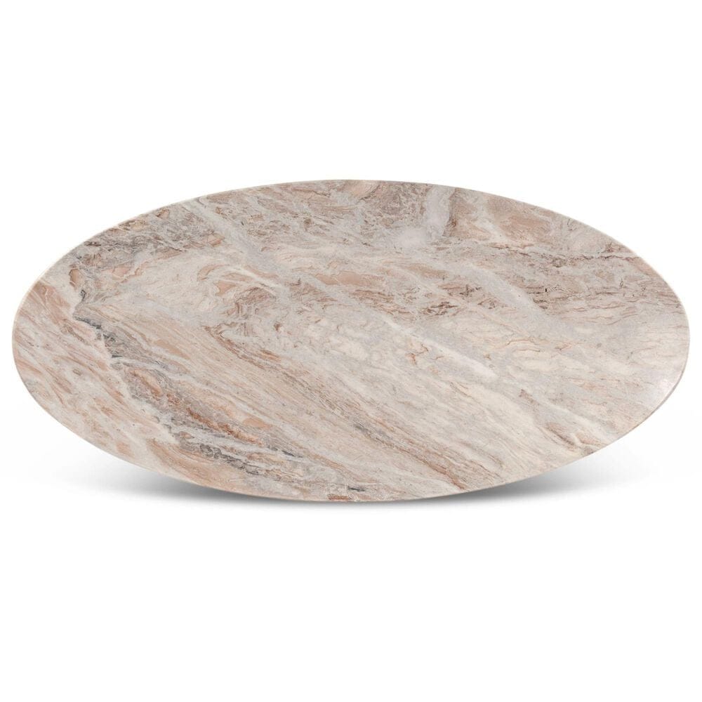 Home Trends &amp; Design Malibu Oval Dining Table in Antique Gold and Sawar White - Table Only, , large
