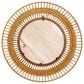 Maple and Jade 36" Round Rattan Tribal Handmade Intricately Weaved Wall Mirror in Light Brown, , large