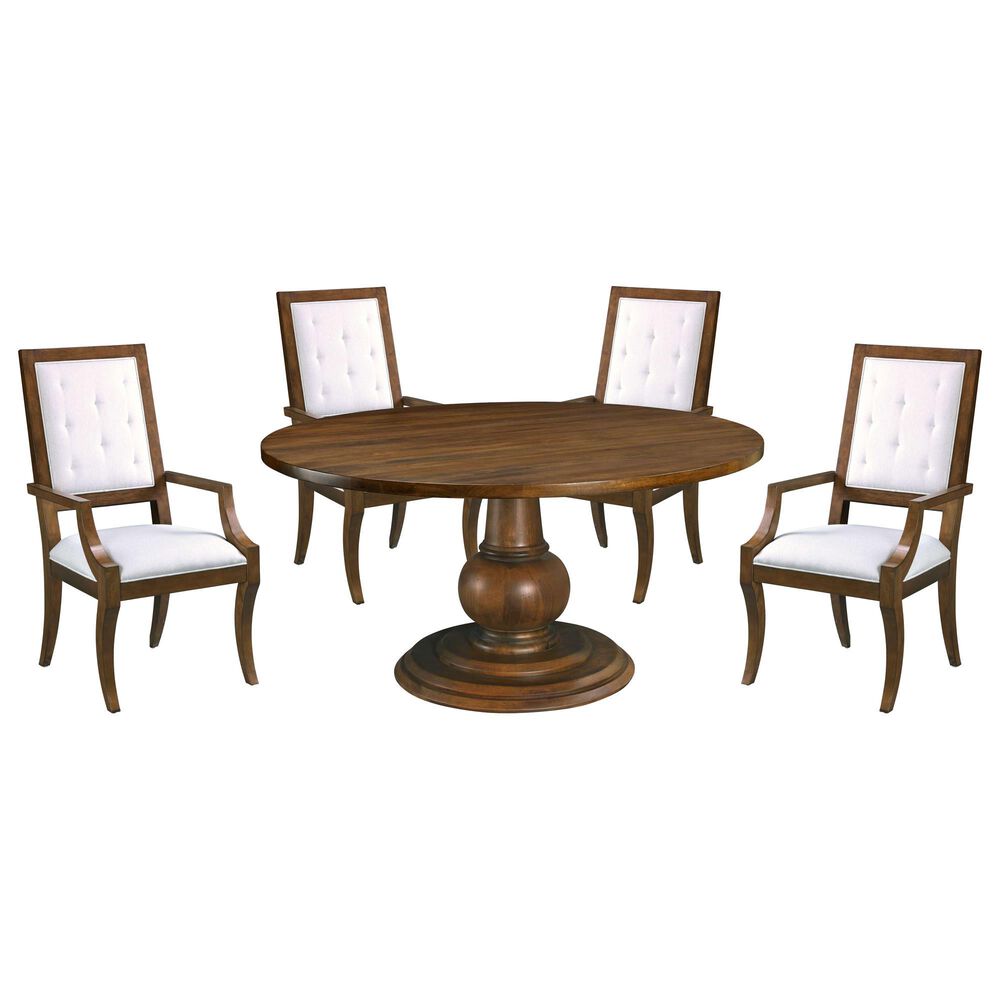 HEKMAN Fairfax 5-Piece Round  Dining Set in Chestnut Brown, , large