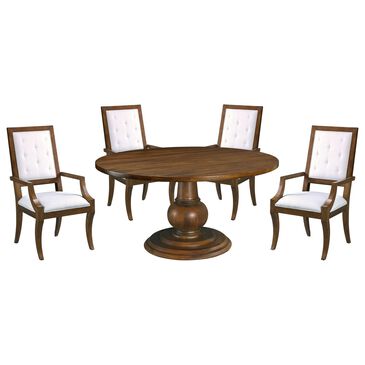 HEKMAN Fairfax 5-Piece Round  Dining Set in Chestnut Brown, , large