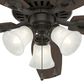 Hunter Builder Plus 52" Ceiling Fan with Lights in New Bronze, , large