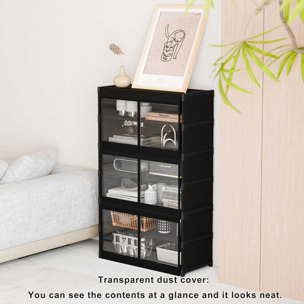 HOMLUX 7-Tier Storage Cabinet with Adjustable Shelves in Black, , large