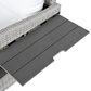 HOMLUX 5-Piece Outdoor Conversation Set with 2 Extendable Side Tables and Gray Rattan in White, , large