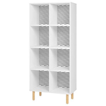 Dayton Essex Double Bookcase with 8 Shelves in White, , large