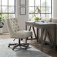 Linden Boulevard Empress Della Office Chair with Natural Tan Seat in Grey Wash, , large