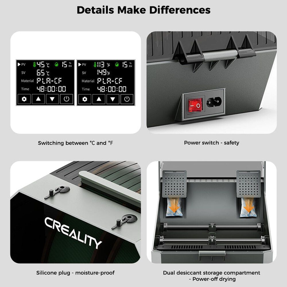 Creality 3D Technology Space Pi Filament Dryer Plus in Gray, , large