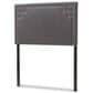 Baxton Studio Geneva Twin Upholstered Panel Headboard in Dark Grey, , large