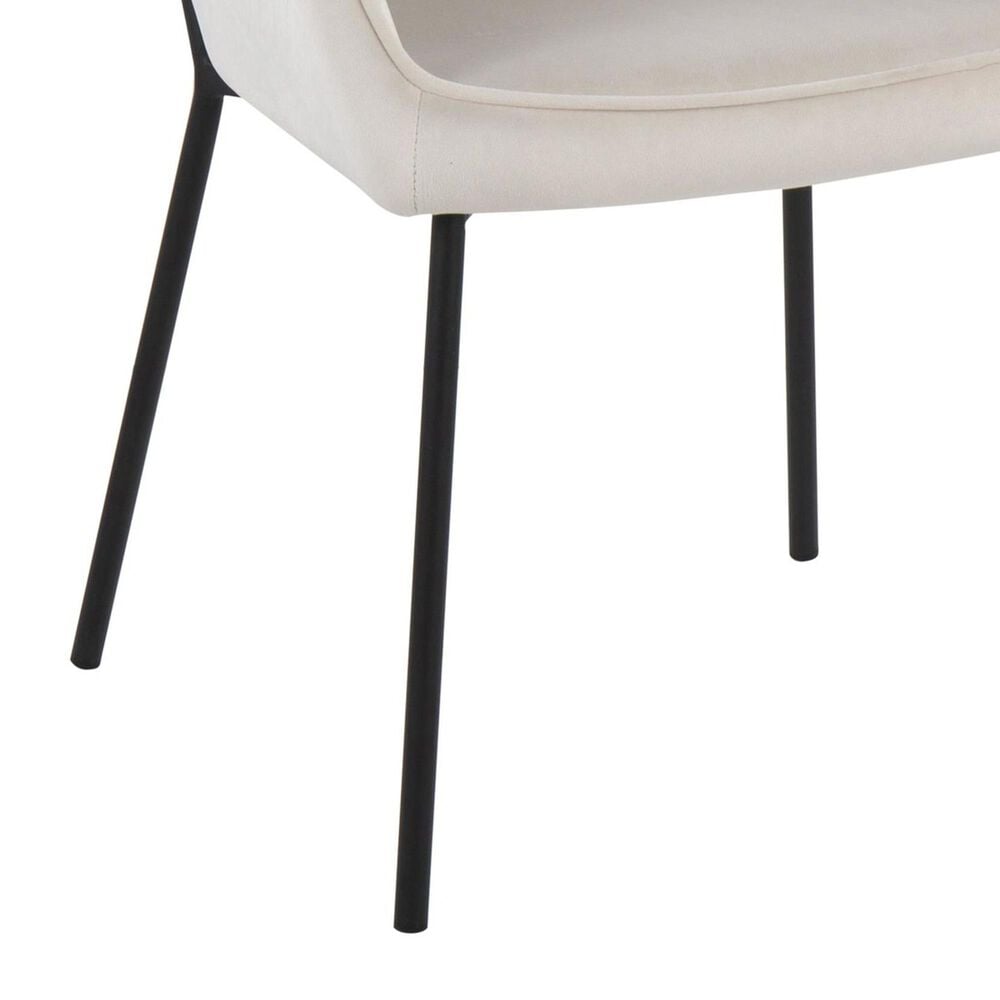 LumiSource Daniella Contemporary Dining Chair in Black Steel and Cream Velvet by LumiSource - Set of 2, , large