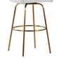 LumiSource Hannah Swivel Bar Stool with White Faux Leather Upholstery in Gold (Set of 2), , large