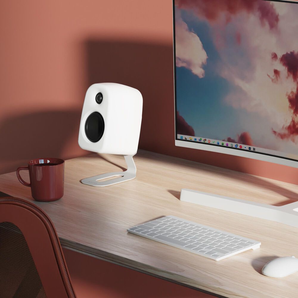 Kanto Rear-Mounted Desktop Speaker Stands for Uki and Ora Speakers - White (Set of 2), , large