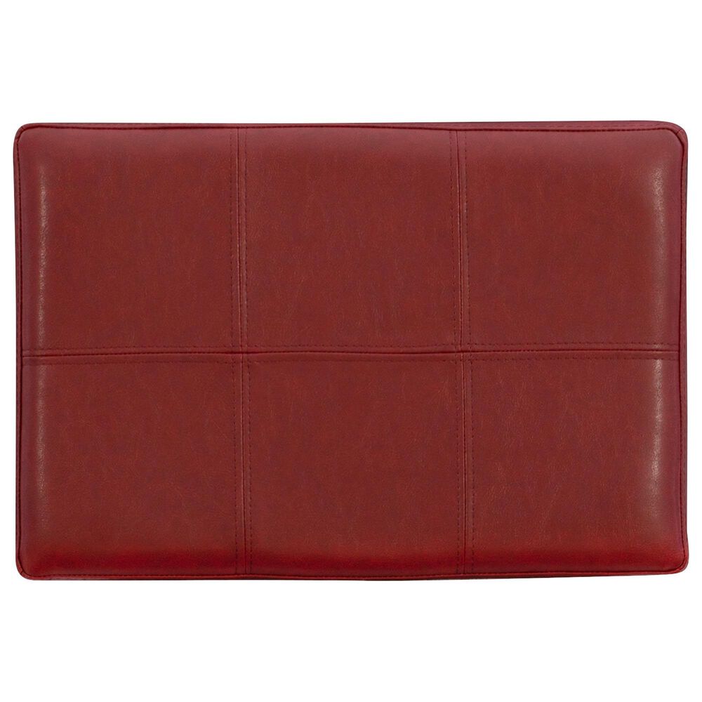 Linon Home Decor Claridge Counter Stool with Red Cushion in Dark Brown, , large