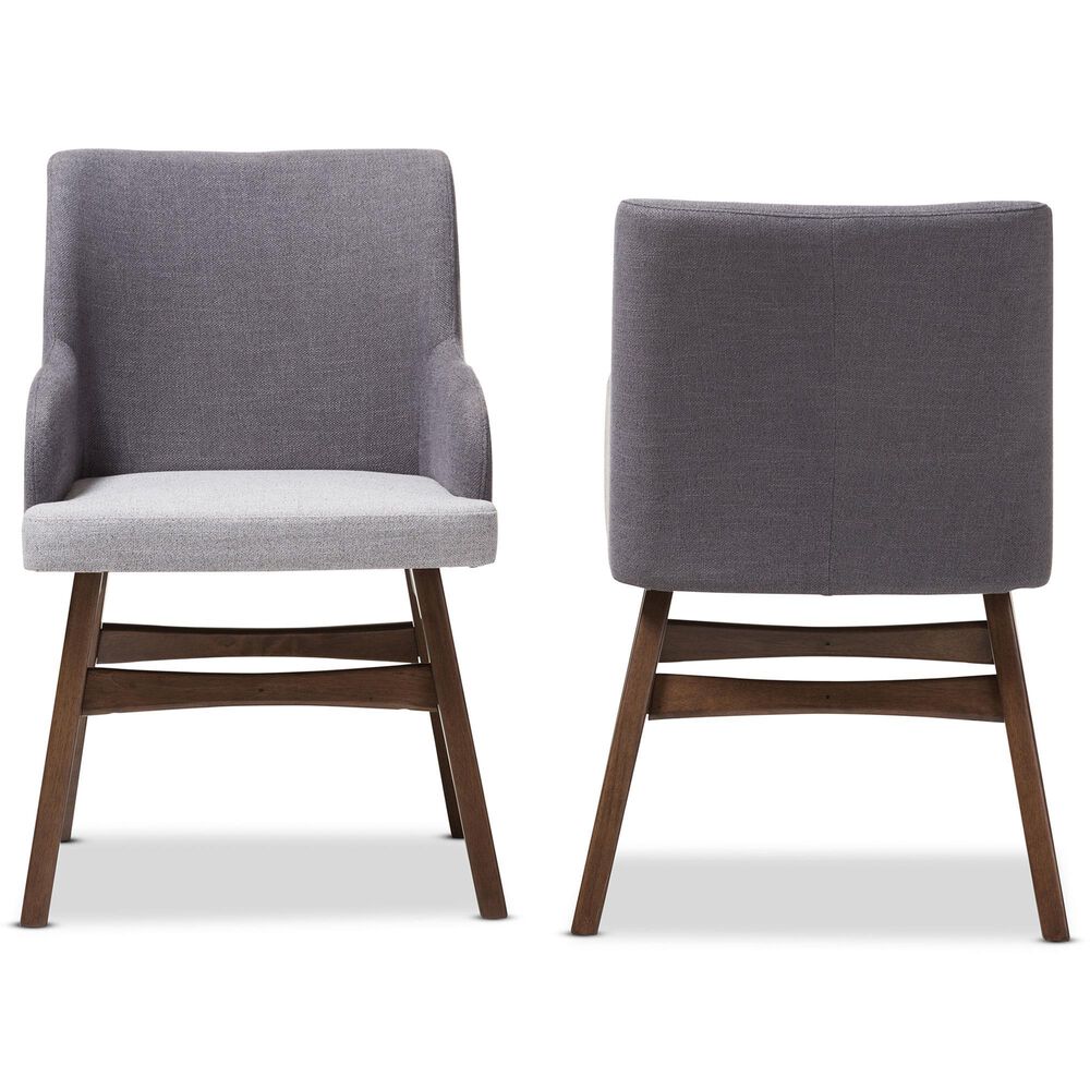 Baxton Studio Monte Arm Chair in Dark Walnut (Set of 2), , large
