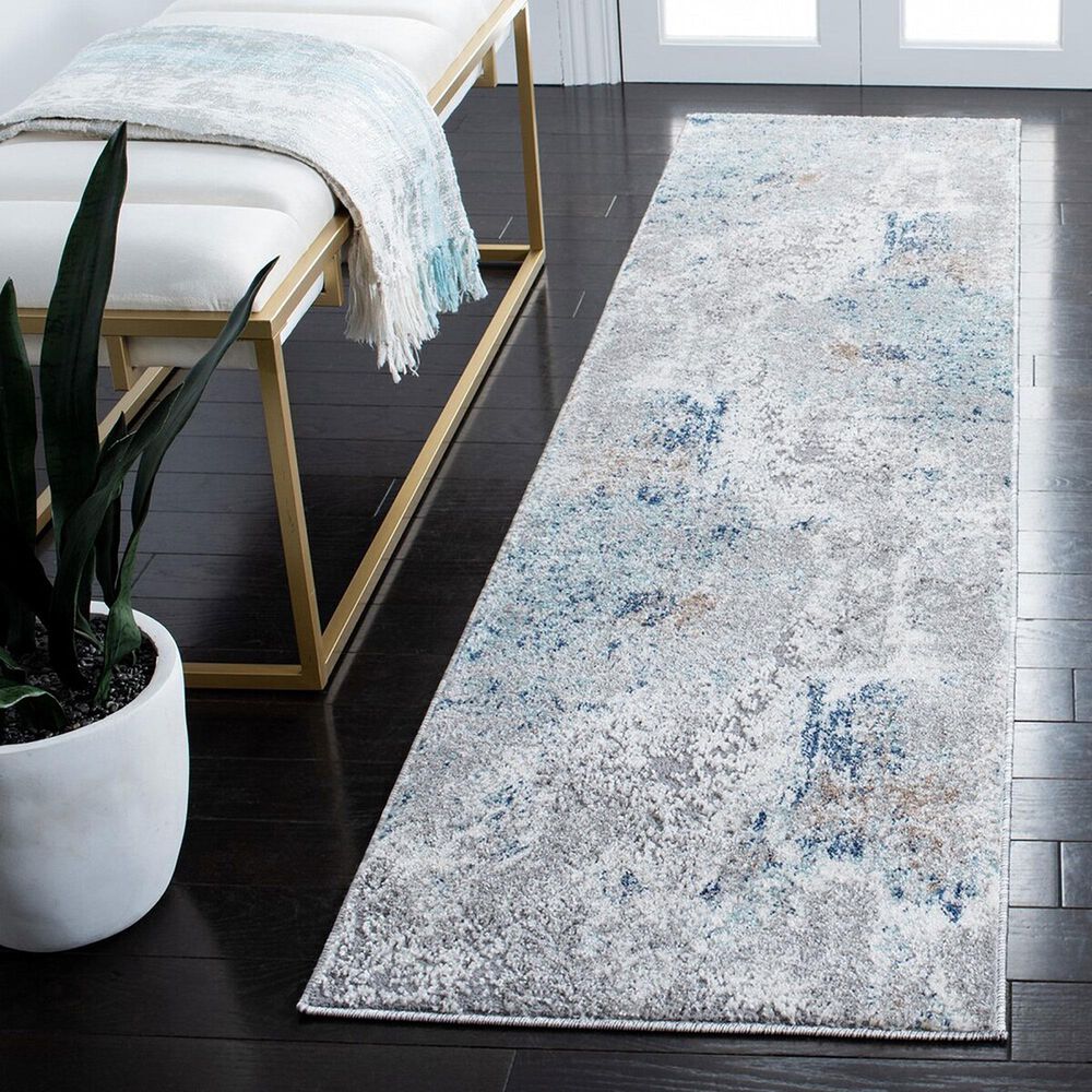 Safavieh Aston 2&#39; x 8&#39; Grey and Blue Runner, , large