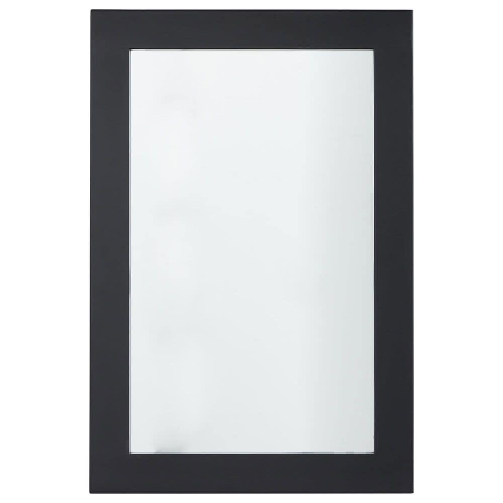 Maple and Jade 36" Wood Rectangular Minimalistic Wall Mirror in Matte Black, , large