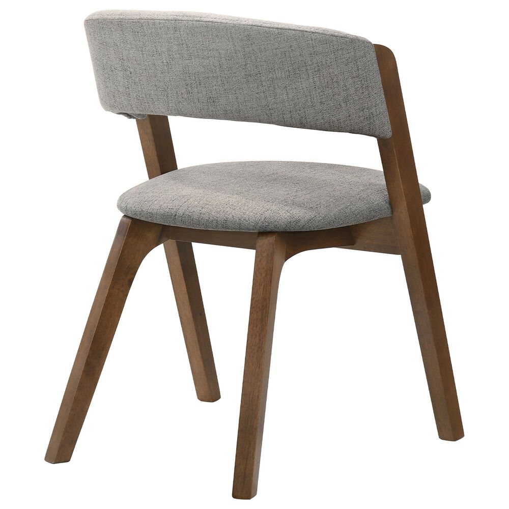 Blue River Venus and Rowan 5-Piece Dining Set with Gray Cushion in Walnut and White, , large