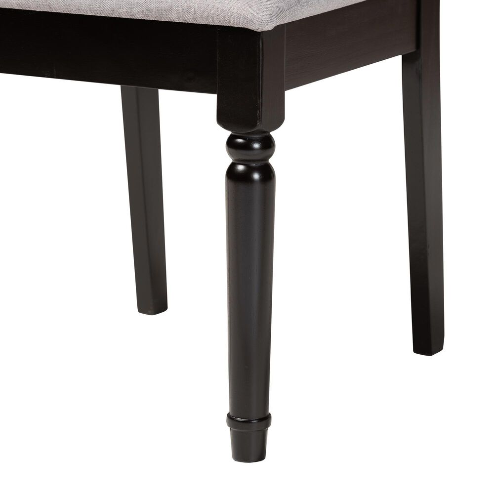 Baxton Studio Cherese Side Chair with Grey Cushion in Dark Brown (Set of 2), , large