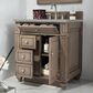 James Martin Bristol 30" Single Bathroom Vanity in Whitewashed Walnut with 3 cm Eternal Serena Quartz Top and Rectangle Sink, , large