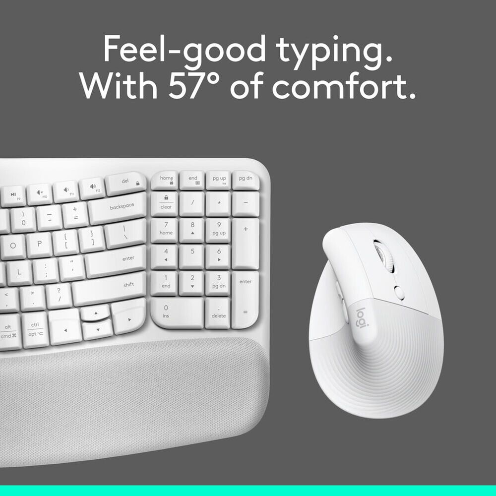 Logitech Ergo Wave Keys and Lift Combo in Off-White, , large