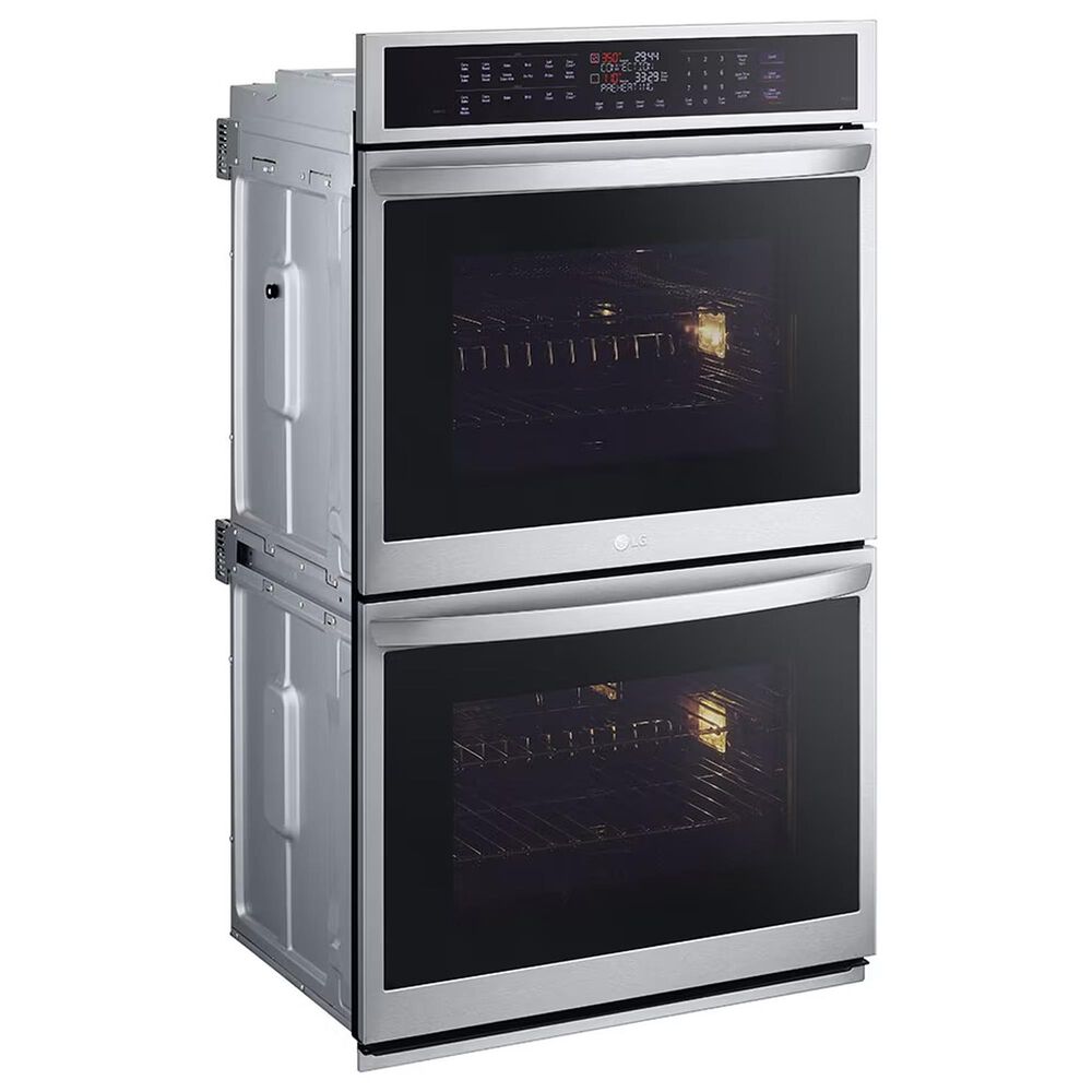 LG 9.4 cu. ft. Smart Double Wall Oven with True Convection, InstaView, Air Fry, Steam Sous Vide, PrintProof Stainless Steel, , large