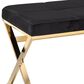 Southern Enterprises Glam Button Tufted Bench in Black and Gold, , large